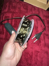 Світлодіодна гірлянда нитка "Роса" на котушці, 100м, 220V, 1000 LED, 8 режимів, зелений провід, IP44, Теплий білий фото від покупців 7