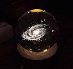 Ночник, декоративный 3D хрустальный шар "Солнечная система" с Led подсветкой (GAL-3D)