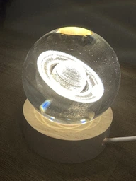 Декоративный 3D ночник хрустальный шар "Сатурн" (на USB) фото от покупателей 3