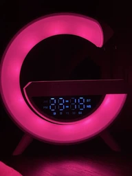 Многофункциональный ночник с будильником BT-3401 RGB с Bluetooth колонкой, Радио и беспроводной зарядкой Белый фото от покупателей 9