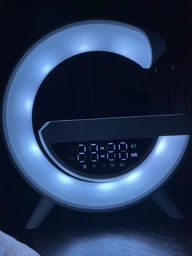Многофункциональный ночник с будильником BT-3401 RGB с Bluetooth колонкой, Радио и беспроводной зарядкой Белый фото от покупателей 8