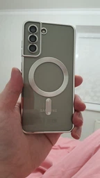 Чехол ударостойкий Wave Metal Color Case with MagSafe + линзы на камеру для Samsung Galaxy S21 FE Deep Purple фото от покупателей 2