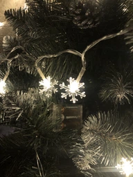 Світлодіодна гірлянда "Сніжинки" 20 LED, 3м, на батарейках АА, Білий фото від покупців 1