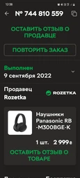 Навушники Panasonic RB-M300BGE-K