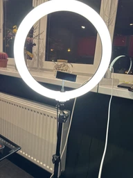 Разноцветная кольцевая RGB LED лампа 36 см 3 крепления смартфона Studio Light + штатив 2м (SMJ-36) фото от покупателей 6