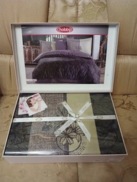 Комплект постільної білизни Hobby Exclusive Sateen Lotus фіолетовий 200x220см євро (168077)
