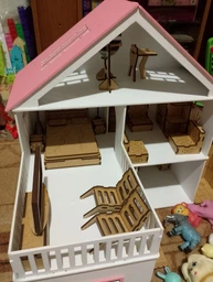 Комплект FlyShip toys Іграшковий Ляльковий будинок з меблями 32 позиції Біло рожевого кольору 550-1040 фото від покупців 1