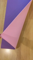 Килимок для йоги, фітнесу, двостононній, не ковзкий Feel Fit 183х61 см, 6 мм фіолетово-рожевий фото від покупців 5