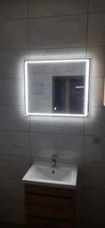 LED-зеркало 100x60см, с сенсором и увеличительной линзой без подсветки, модель Emma (Emmag121) фото от покупателей 1