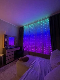 Розумна смарт гірлянда-штора, 2х2 метри, 220V, мультиколір, керування телефоном чи пультом (WLS-QX-CL2304M)