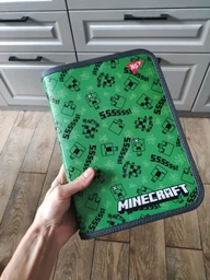 Папка для тетрадей YES Minecraft. Creepers В5 на молнии Зеленая (5056574429964)