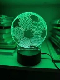 3D ночник CREATIVE подарочная ночная LED лампа светодиодный светильник Футбольный мяч 7 цветов на батарейках из акрила для дома спальни детской оригинальный интерьерный декор романтический подарок парню мужу фото от покупателей 2