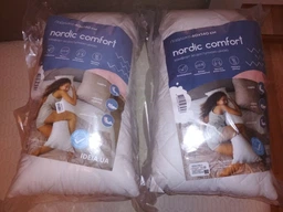 Подушка для сна 70х70 см NORDIC COMFORT+ IDEIA антиаллергенная холлофайбер чехол с молнией белая фото от покупателей 4