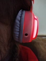 Беспроводные наушники Rabbit Ear KE-01 с LED подсветкой, радио, MicroSD WHITE WITH PINK