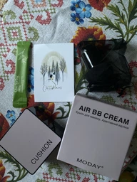 Кушон для лица MODAY CUSHION AIR BB CREAM кушон тональный с маслом Ши та УФ фильтром кушон для макияжа 20 г фото от покупателей 1