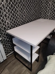 Компьютерный стол Ferrum-decor Карэн 75x120x70 черный ДСП Белое 32мм фото от покупателей 2