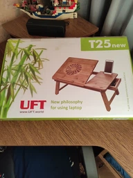 Бамбуковый столик для ноутбука UFT T25 New с подставкой для телефона фото от покупателей 16