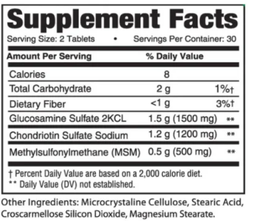 Хондропротектор Earth‘s Creation Glucosamine Chondroitin MSM, 60 таблеток для підтримки суглобів