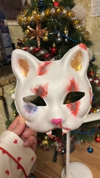 Маска кішки кота для квадробіки, косплею та декорування Біла фото від покупців 1
