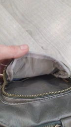 Женская сумка с акцентом на текстильную лямку из гладкой экокожи VINTAGE Bag 22772 Розовый фото от покупателей 3