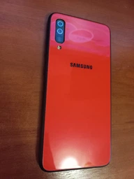 Чехол Fashion Case Glass Brand для Samsung Galaxy A70 Красный