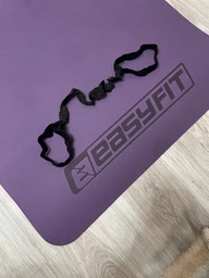 Килимок для йоги та фітнесу EasyFit TPE+TC 6мм двошаровий сірий-чорний фото від покупців 9