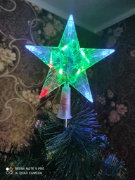 Світлодіодна LED верхівка на ялинку Вифлеємська зірка на батарейках Tree Topper Star Multicolor
