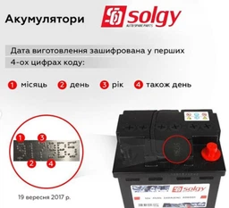 Аккумуляторная батарея Solgy Start-Stop AGM 70 А/час 760 A R+ B13 278 x 175 x 190 мм (406030)