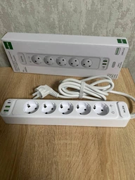 Сетевой фильтр-удлинитель RZTK Power Strip Pro 5 + 2 USB-A + USB-С (PD20W) Black 2 м фото от покупателей 19