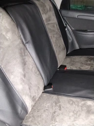 Авто чехлы TOYOTA Avensis 2003>2008 mk II T250 Pok-ter Exclusive екокожа с красной вставкой алькантары фото от покупателей 7