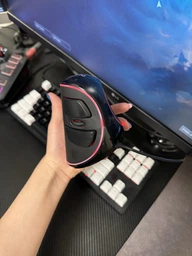 Эргономичная вертикальная игровая мышь Delux M618 PLUS, проводная мышка для ПК 6 кнопок 4000DPI RGB фото от покупателей 3