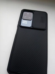 Карбоновая накладка Nillkin Camshield (шторка на камеру) для Xiaomi Redmi K50 / K50 Pro Черный / Black