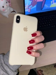Чохол-накладка Silicone case для IPhone Xs max Rose red бордовий фото від покупців 1