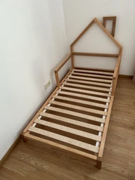 Дитяче ліжко будиночок Монтессорі BUSY WOOD на ніжках Модель 3 160х80 см сірий фото від покупців 1