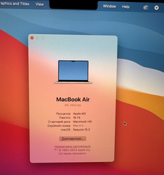 Ноутбук Apple MacBook Air 13.6" M2 16/256GB 2024 (MC7W4UA/A) Starlight фото від покупців 2