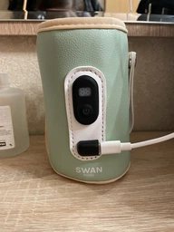 Нагрівач пляшечок портативний Swan Baby 2.0 підігрівач + адаптер 5V/2A для новонароджених термос для підігріву дитячої суміші від павербанку електричні підігрівачі для малюків зелений фото від покупців 3