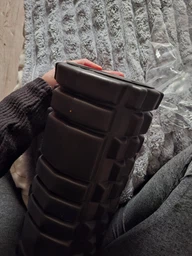 Масажний ролик-валик для МФР і йоги EasyFit 33х14 см ролер-масажер для спини, ніг, рук і шиї EF-2020a-BK Чорний (56003501)