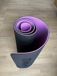 Килимок для йоги TPE+TC EasyFit ECO-Friendly 6 мм синій з блакитним (мат-каремат спортивний, йогамат для фітнесу, пілатесу)