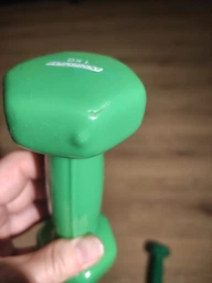 Гантель EasyFit 4 кг 1 шт з вініловим покриттям зелена цільна лита нерозбірна для фітнесу (EF-0040GR) фото від покупців 6