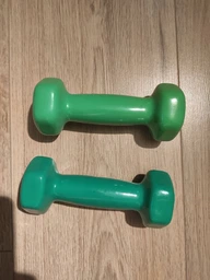 Гантель EasyFit 4 кг 1 шт з вініловим покриттям зелена цільна лита нерозбірна для фітнесу (EF-0040GR) фото від покупців 5