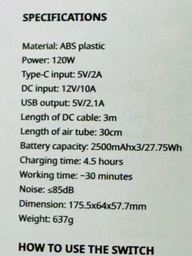 Автомобільний портативний насос компресор Proove Pump Assistant Pro 120W 7500mAh Павербанк Black фото від покупців 11