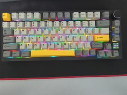 Клавиатура AJAZZ AK820 PRO White-Purple Игровая Беcпроводная Механичиская. 2.4G/Bluetooth/Кабель. С Екранчиком. Gift Switch
