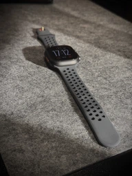 Силиконовый ремешок Fruct Nike Sport Band for Apple Watch 42/44/45/46/49 mm Black Gray фото от покупателей 5