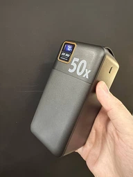 Повербанк 50000 mAh 22.5W Remzona Extrinity 50X зі швидкою зарядкою PD Quick Charge 3.0 Fast Charge потужний великий УМБ для телефона айфона роутера 9в 12v планшета хороший LED дисплей портативний ліхтарик + кабель USB-A USB-C