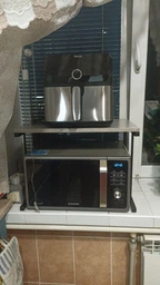 Підставка для мікрохвильовки Kitchen K301 Ferrum-decor 400x550x350 Чорний метал ДСП Сосна Кембра 16 мм (KITCH30108) фото від покупців 16