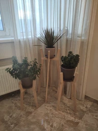 Комплект підставок для вазонів WoodDecor з дерева Білий фото від покупців 5