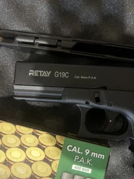 Стартовый пистолет Retay Arms Glock 19 + 20 патронов, Глок 19 под холостой патрон 9мм, Сигнальный, Шумовой фото от покупателей 3