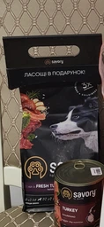 Промо набір для собак Savory Medium Breed 1 кг + ласощі (2700000024560) фото від покупців 1