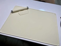 Набір кондитера 3 в 1 силіконовий килимок 70x50 см з розміткою шпатель і качалка для тіста харчовий силікон не липне до тіста для випічки бежевий