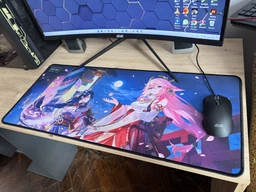 Игровая поверхность WorkPlaceShop Genshin Impact Яэ Мико и Райден 300х700 мм фото от покупателей 6